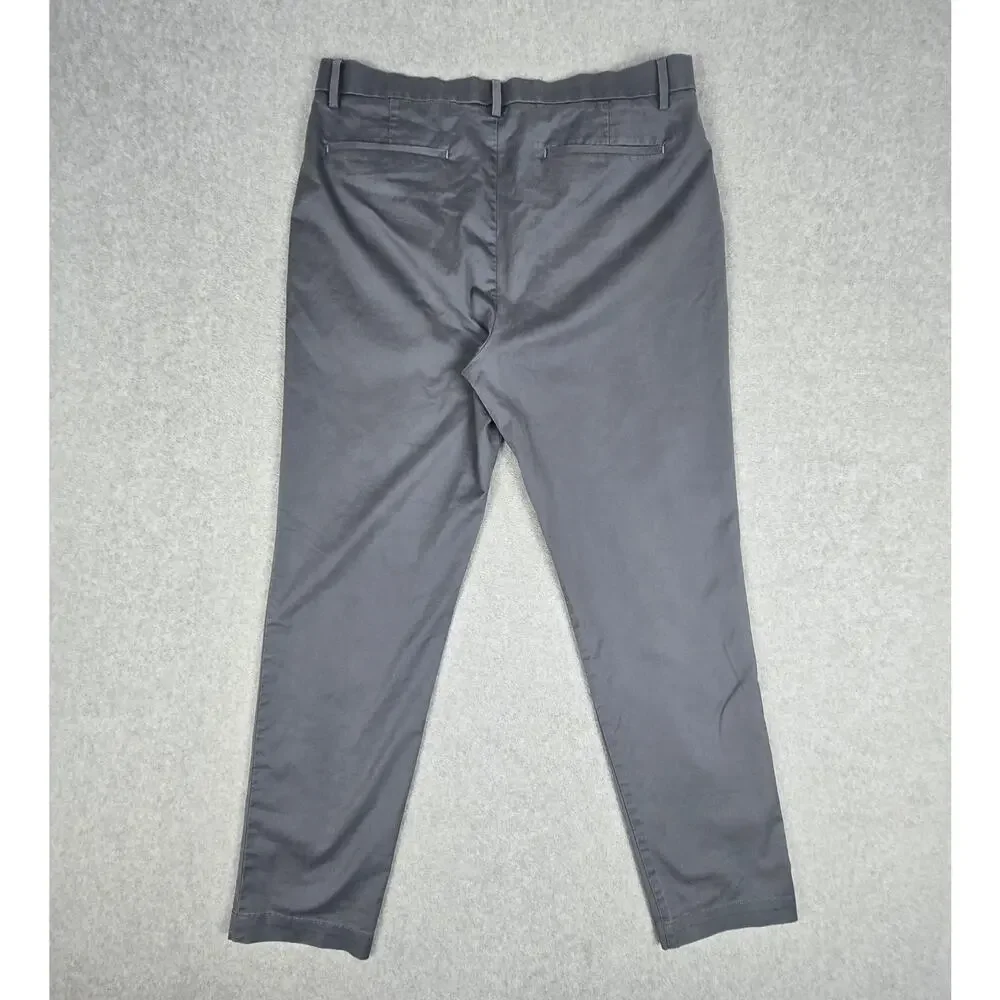 Banana Republic Mens 35x32 Gray Slim Fit Flat Front Chino Pants